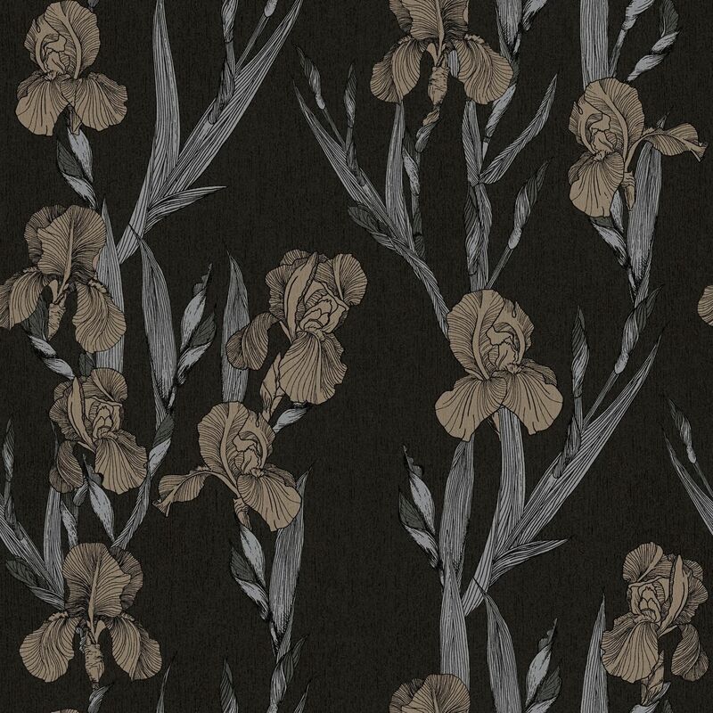 

Papier peint floral Profhome 375261 papier peint intissé lisse design mat noir gris brun 5,33 m2