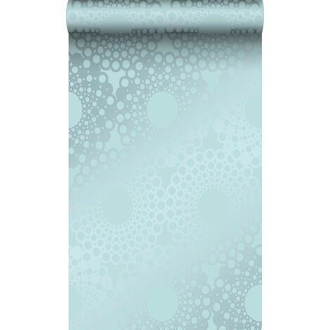 papier peint forme graphique bleu glace - Origin Wallcoverings