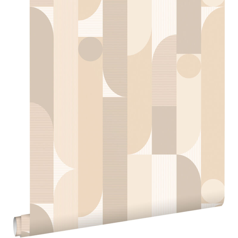 Papier peint formes géométriques beige Estahome