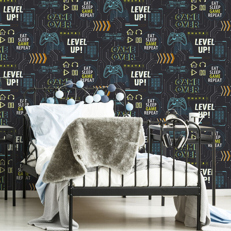Papier peint Game Over 1000 x 53cm Multicolore