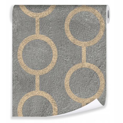 Papier peint géométrique 3D motifs béton déco murale loft – rouleau 0,5 x 10 m intissé Wallarena