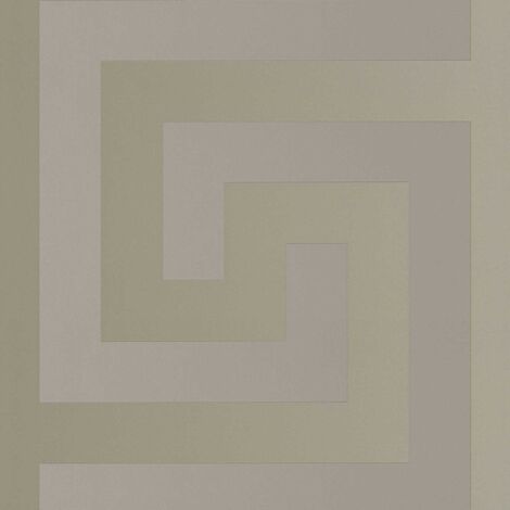 Papier peint géométrique gris brun Tapisserie motif clé grecque Papier peint intissé luxe effet brillant idéal pour chambre