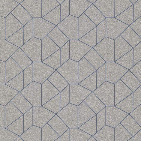Papier peint géométrique gris irisé salon | Tapisserie chambre moderne grise | Papier peint intissé tendance couloir & salle à manger