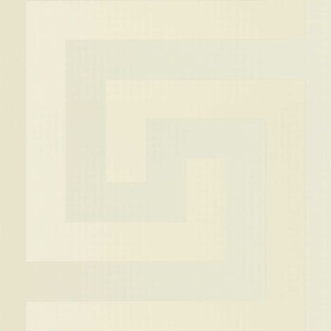 Papier peint géométrique ivoire Tapisserie motif clé grecque Papier peint intissé luxe effet brillant idéal pour salon
