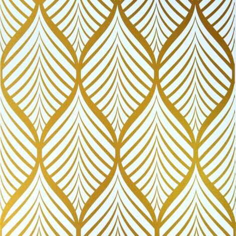 Papier peint géométrique jaune et blanc – Minimaliste moderne – Film vinyle autocollant imperméable – Dimensions 44,5x600cm pour salle de bain et salon