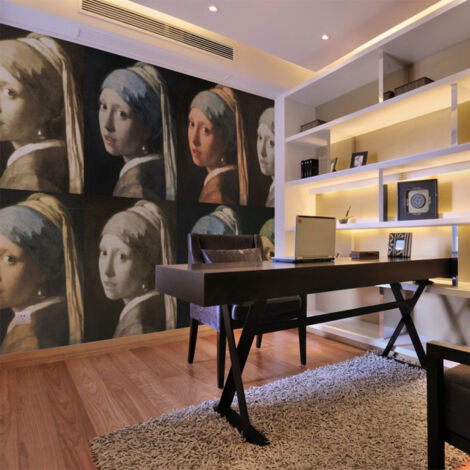 Papier Peint "Girl with a Pearl Earring Pop Art" 154 x 200 cm