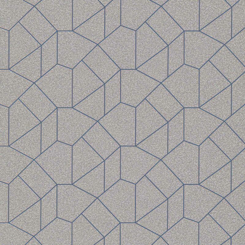 Papier peint géométrique gris irisé salon | Tapisserie chambre moderne grise | Papier peint intissé tendance couloir & salle à manger