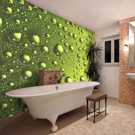 Papier Peint "Gouttes d'Eau sur la Bouteille de Bière" 154 x 200 cm