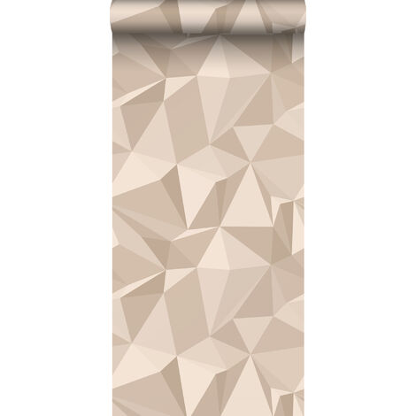 papier peint graphique 3D beige  - Sanders & Sanders