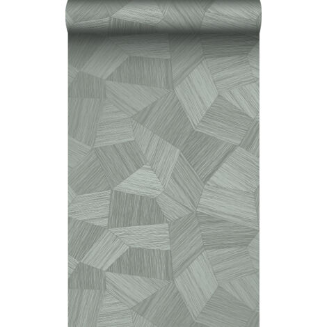 papier peint graphique 3D bleu gris - Origin Wallcoverings