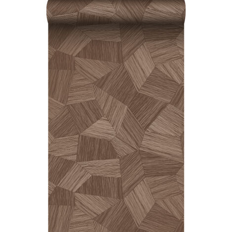 papier peint graphique 3D brun rouille - Origin Wallcoverings
