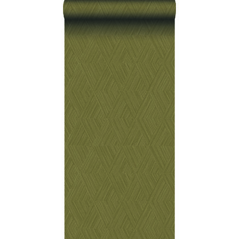 papier peint graphique 3D jaune moutarde  - Origin Wallcoverings