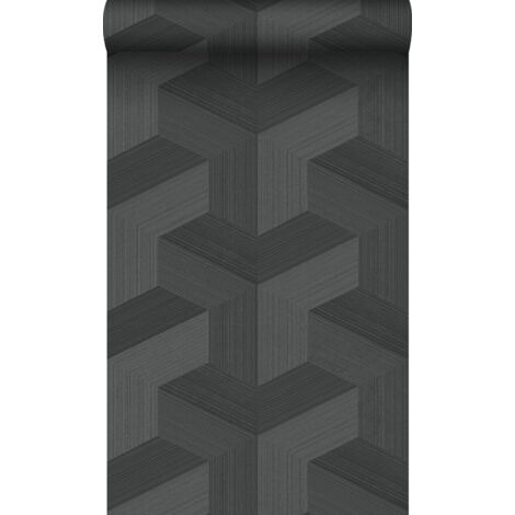 papier peint graphique 3D noir  - Origin Wallcoverings