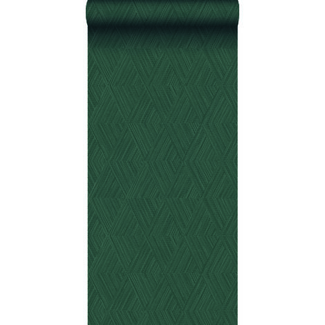papier peint graphique 3D vert foncé  - Origin Wallcoverings