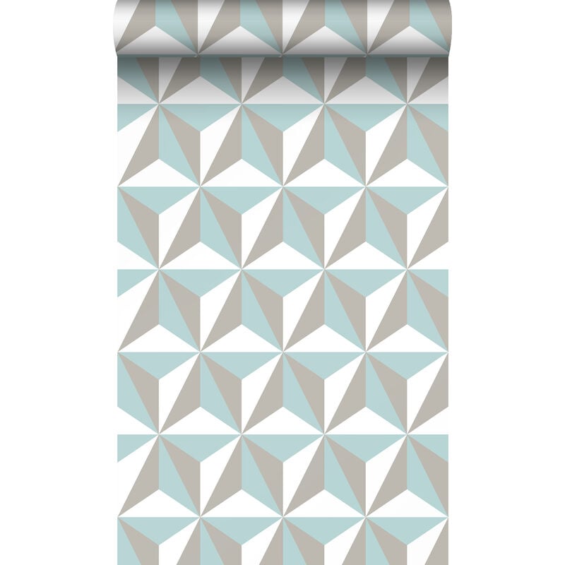 Origin - papier peint graphique 3D vert céladon Wallcoverings