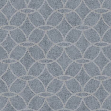 Papier peint graphique gris clair Tapisserie géométrique cercles et losanges Papier peint élégant idéal pour couloir