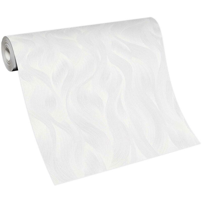 Papier peint graphique gris clair tendance cuisine | Tapisserie salon grise clair moderne | Papier peint intissé chambre & couloir