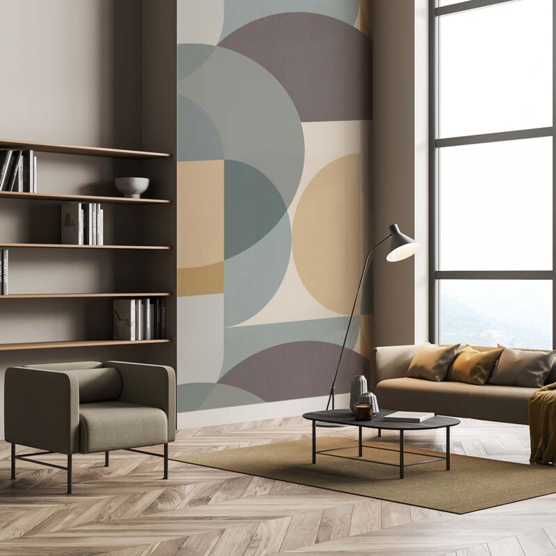 Papier peint graphique inspi bauhaus