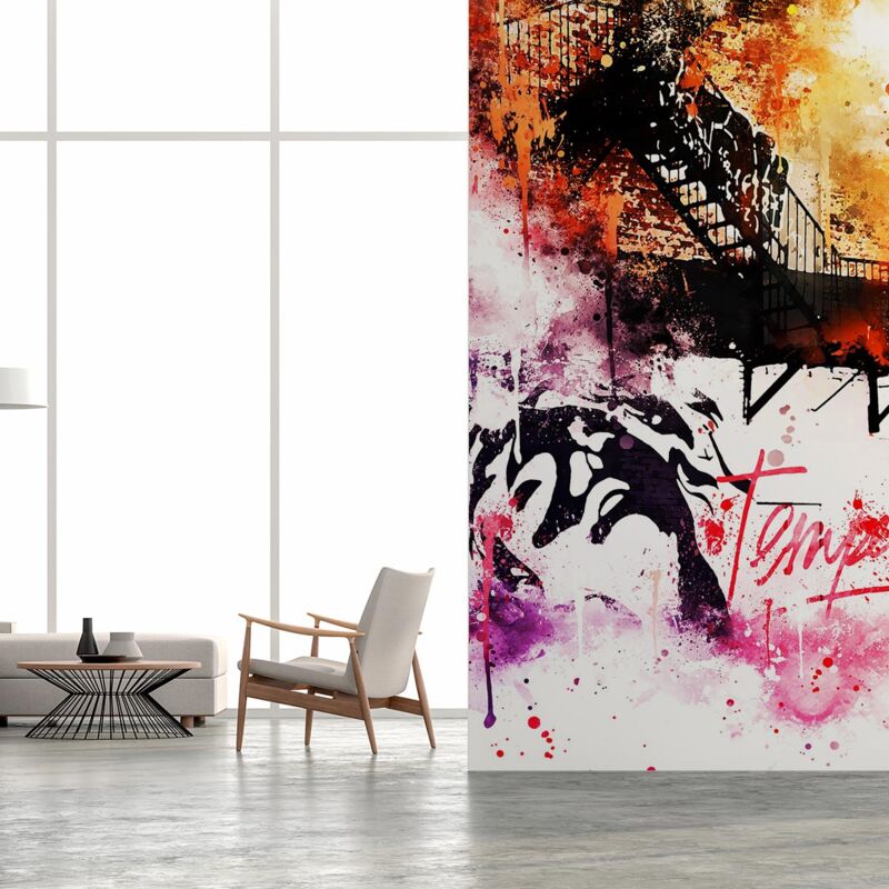 Papier peint graphique la street