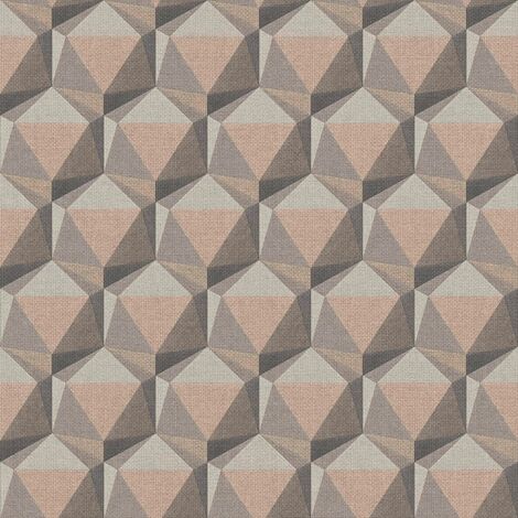 Papier peint graphique nuances de marron Tapisserie effet de profondeur 3D Papier peint moderne géométrique idéal pour couloir