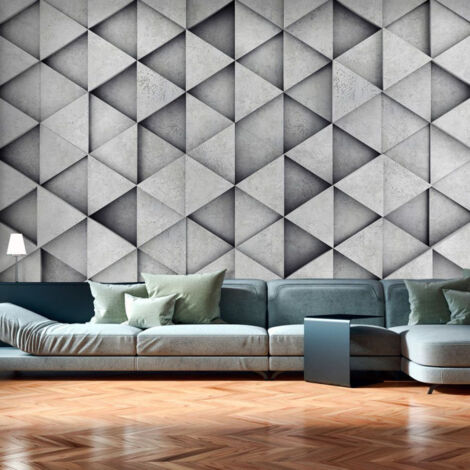 Papier Peint "Grey Triangles" 70 x 100 cm