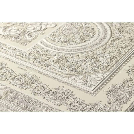 Papier peint gris beige crème effet carreaux de ciment Tapisserie grise pour salon chic Papiers peints parfaits pour chambre