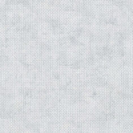 Papier peint gris clair petit motif Papier peint intissé moderne à effet métallique et motif quadrillé