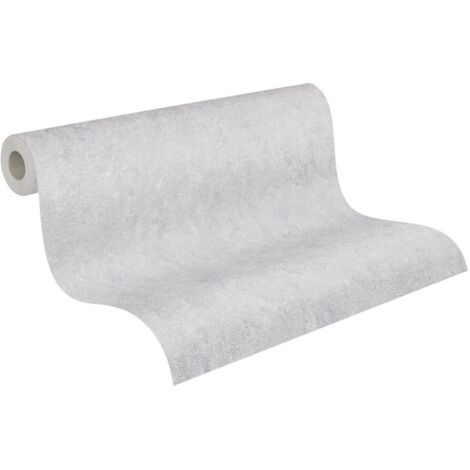 Papier peint gris effet métallique Tapisserie moderne effet patiné Papier peint contemporain aspect plâtre idéal pour couloir