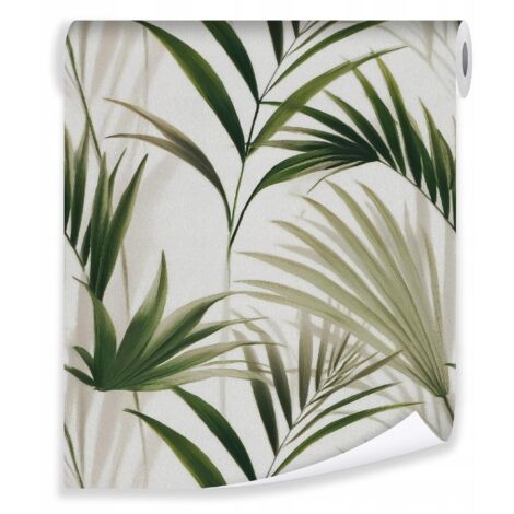 Papier peint herbe feuilles boho tropical sur molleton mur salon chambre  coucher