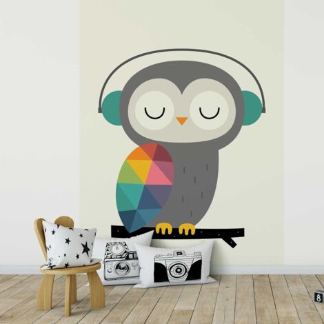 Papier peint hibou disco papier peint