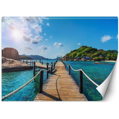 Papier peint Île tropicale Palmiers 100x70