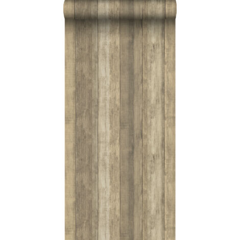 papier peint imitation bois beige et marron  - Sanders & Sanders