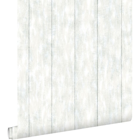 papier peint imitation bois bleu clair - ESTAhome
