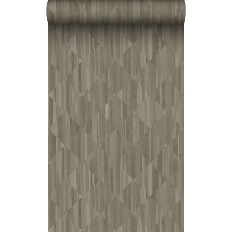 papier peint imitation bois en 3D marron clair  - Origin Wallcoverings