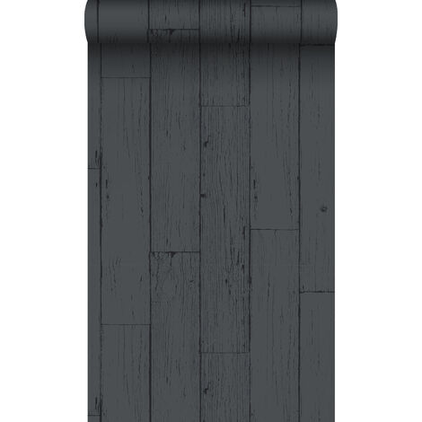 papier peint imitation bois gris charbon de bois - Origin Wallcoverings