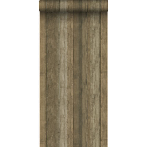 papier peint imitation bois marron  - Sanders & Sanders