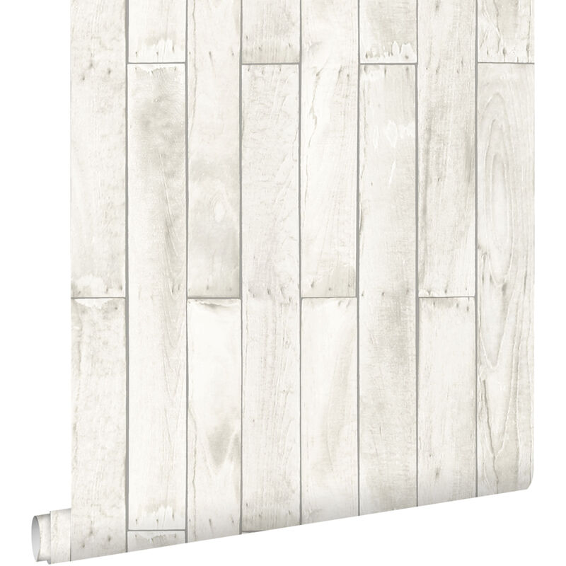 Papier peint imitation bois blanc Estahome