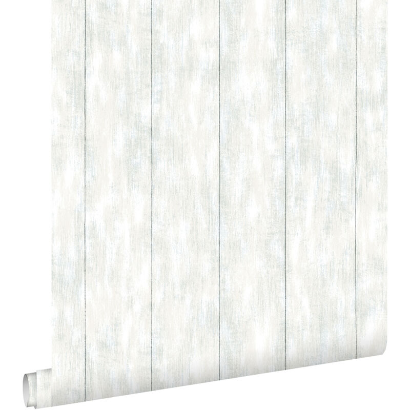 Papier peint imitation bois bleu clair Estahome