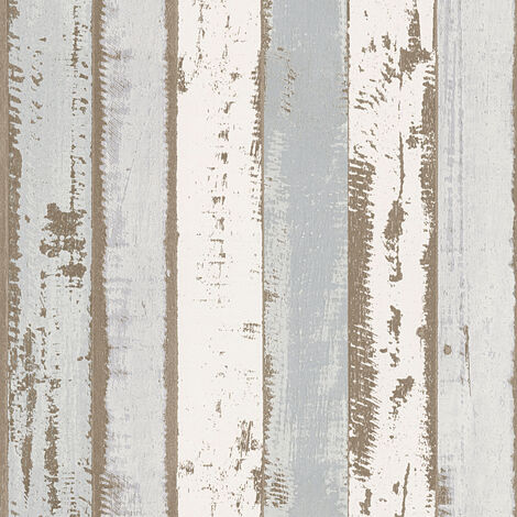 Papier peint imitation bois usé gris & bleu | Tapisserie bois style bord de mer | Papiers peints modernes pour salon & bureau - 10,05 x 0,53 m