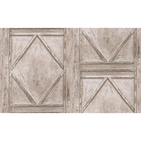 Papier peint imitation "Carreaux de Ciment" Beige 10mx 0.53 m