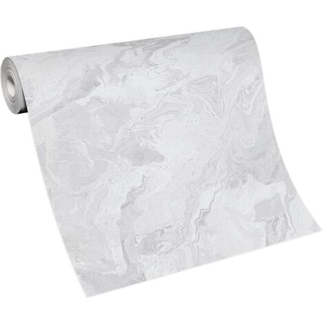 Papier peint imitation marbre crème – Tapisserie intissée pour chambre, cuisine et salon – Résistant à la lumière et nettoyable – Erismann