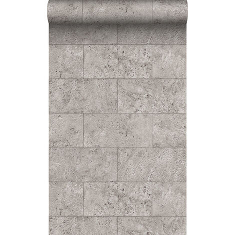 papier peint imitation pierre gris clair  - Origin Wallcoverings