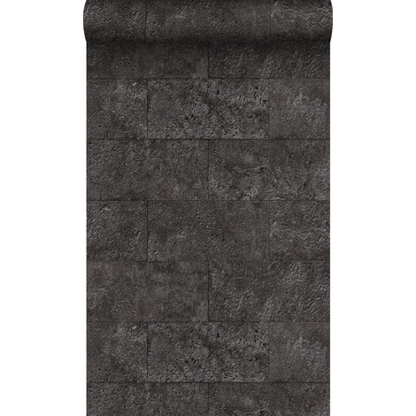 papier peint imitation pierre noir  - Origin Wallcoverings