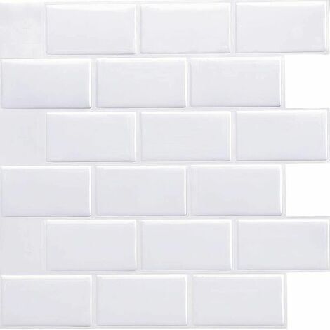 Papier peint imperméable à l'eau de salle de bains autocollant mural stéréoscopique 3D autocollant autocollant autocollant de fond de chambre à coucher blanc pur décoration murale papier peint cuisine