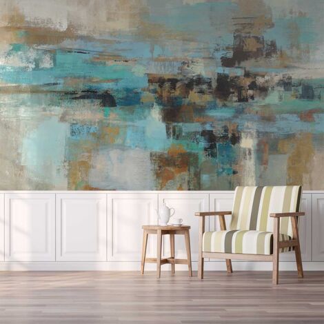 Papier peint impression turquoise papier peint