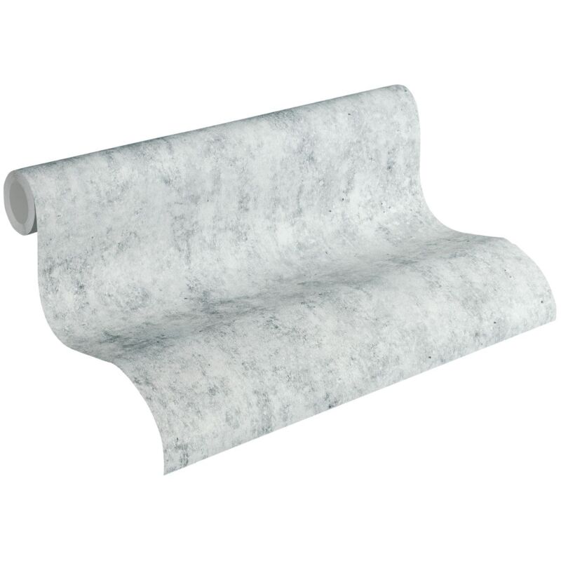 Papier peint moderne gris imitation béton brut Tapisserie intissée grise claire idéale salle à manger Papier peint industriel design ciment