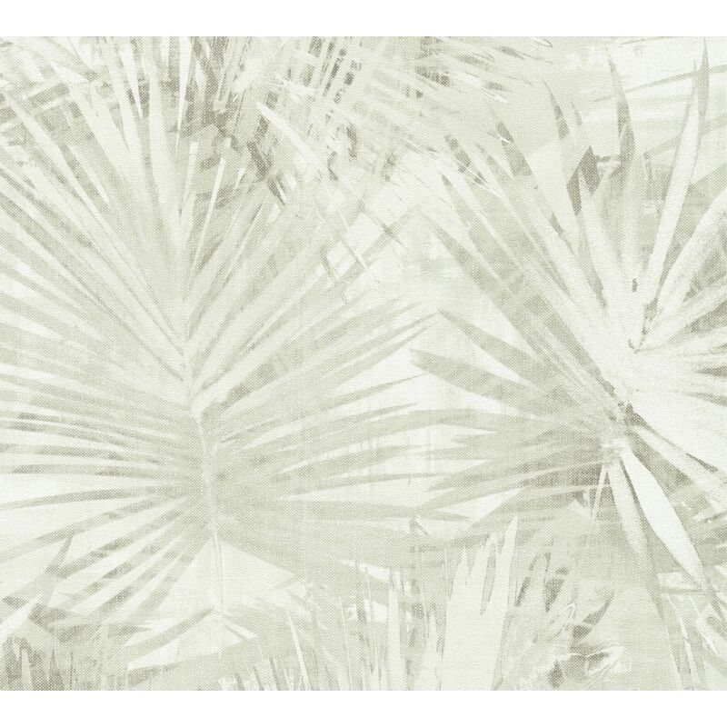 Papier peint tendance jungle vert pâle pour chambre adulte Tapisserie à motif tropical intissée Papier peint vert à motif feuilles de palmier