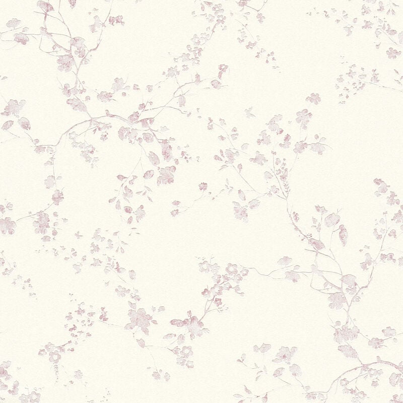 A.s.creations - Papier peint fleuri beige salon Tapisserie florale beige idéale chambre adulte & couloir Papier peint motif floral intissé bureau