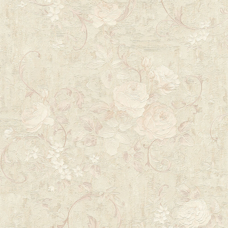 A.s.creations - Papier peint 372244 Papier Peint Romantique - Gris, Crème