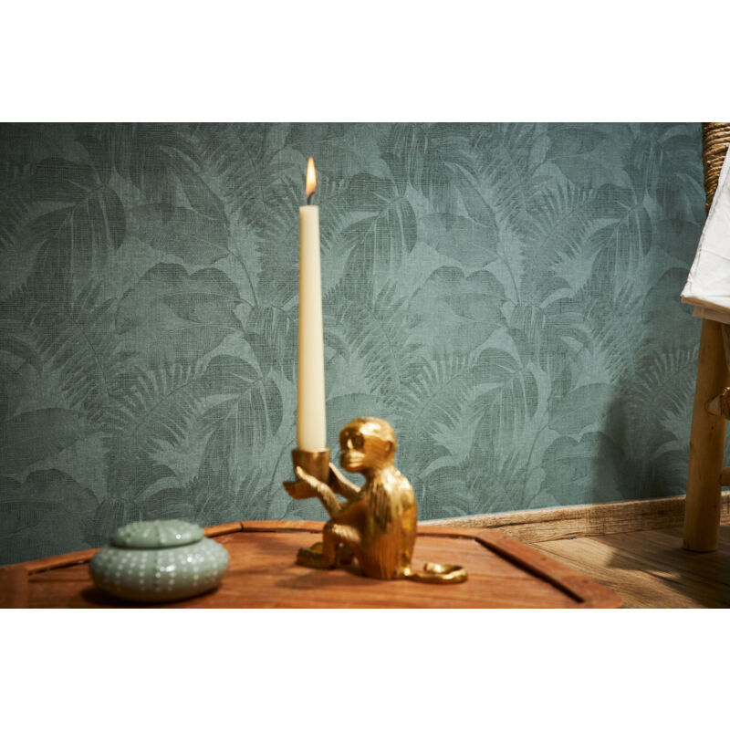 Papier peint feuille vert foncé Tapisserie jungle verte foncée moderne Papier peint intissé tropical salon et chambre adulte